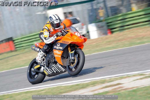 2009-09-27 Imola 2099 Acque minerali - Superstock 1000 - Race - Hampus Johansson - Yamaha YZF R1